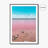 Hutt Lagoon Pink Fine Art Photo Print, Port Gregory Australia Poster