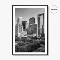Houston Skyline Black and White Fine Art Photo Print, Texas Downtown Poster