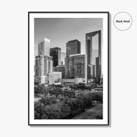 Houston Skyline Black and White Fine Art Photo Print, Texas Downtown Poster
