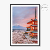 Fujiyoshida Fine Art Photo Print, Chureito Pagoda, Mount Fuji, Japan, Cherry Blossoms
