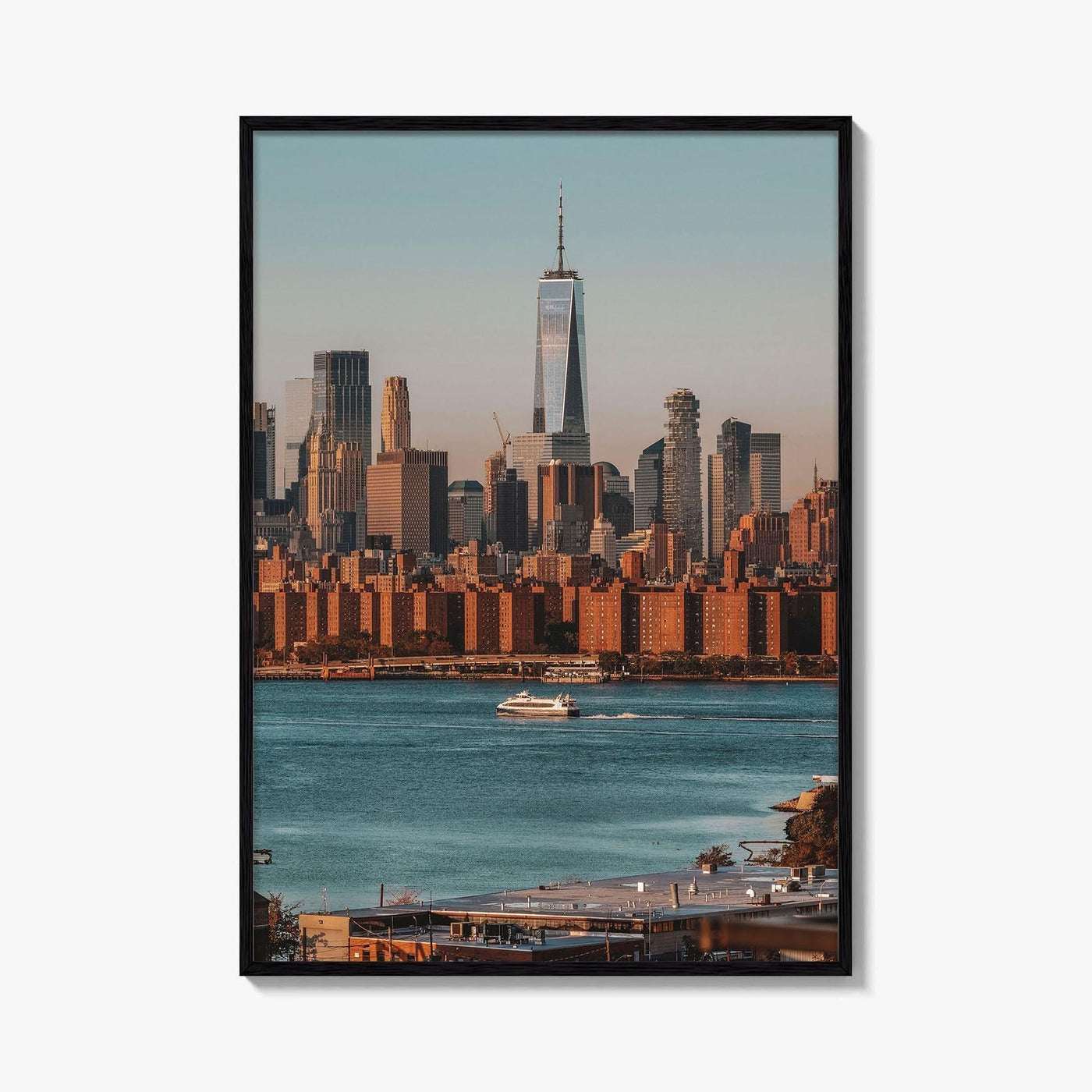 Greenpoint Skyline Fine Art Photo Print, Lower Manhattan, Brooklyn NYC Wall Decor Poster
