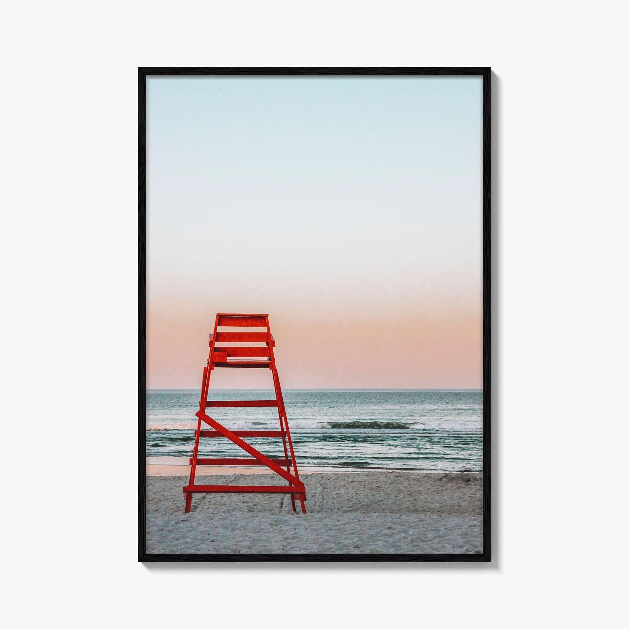 Jacksonville Beach Fine Art Photo Print, Jacksonville FL, Lifeguard Chair, Ocean, Wall Decor