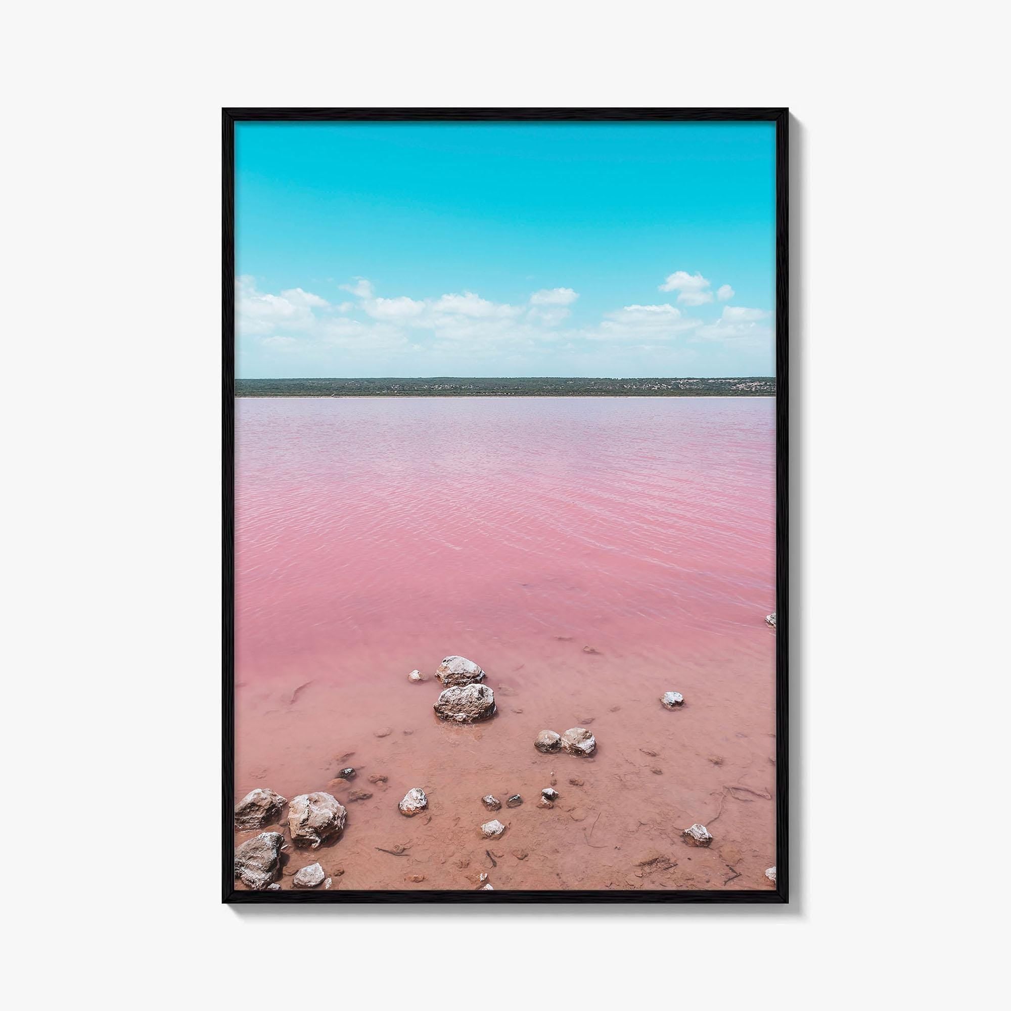 Hutt Lagoon Pink Fine Art Photo Print, Port Gregory Australia Poster