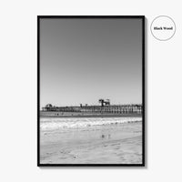 Imperial Beach Black and White Fine Art Photo Print, San Diego California, Pier Poster
