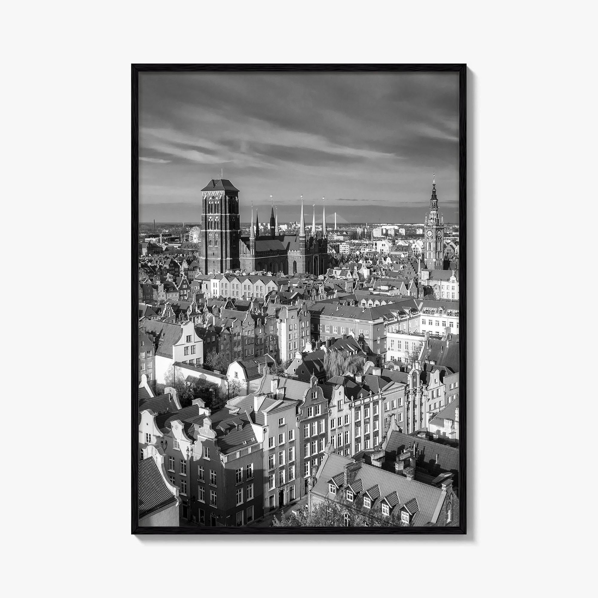 Gdansk Black and White Fine Art Photo Print, Gdańsk Old Town, Poland Poster