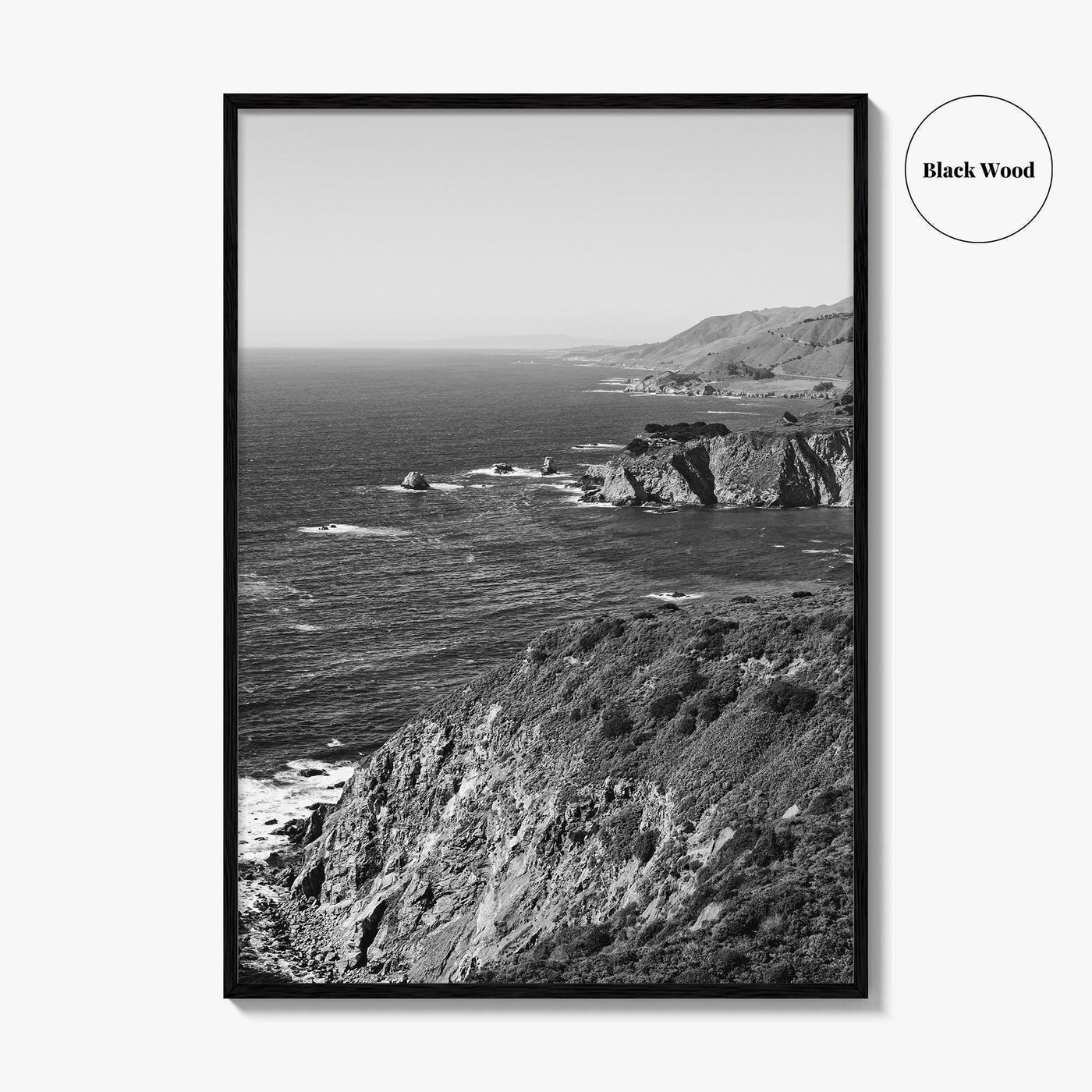 Big Sur Black and White Fine Art Photo Print, Monterey County Poster, California Poster