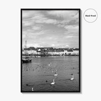 Galway Black and White Fine Art Photo Print, The Claddagh, Ireland Wall Poster