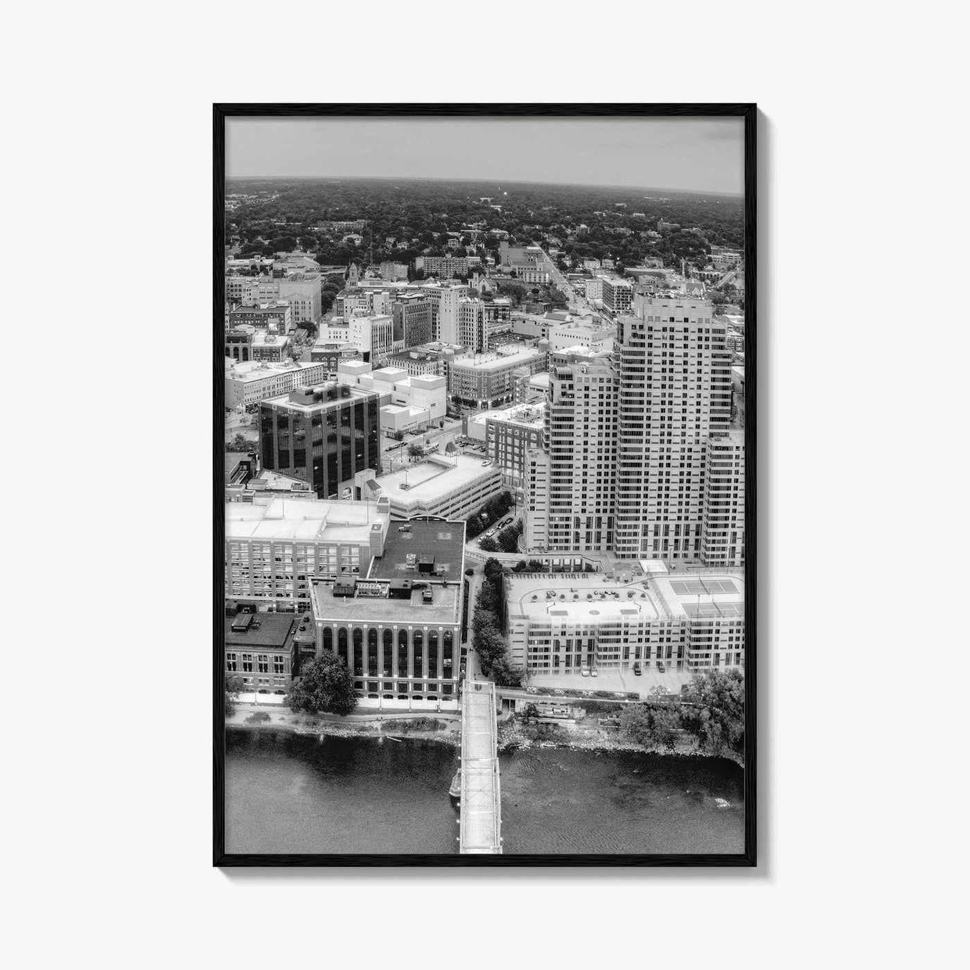 Grand Rapids Black and White Fine Art Photo Print, Michigan City Poster