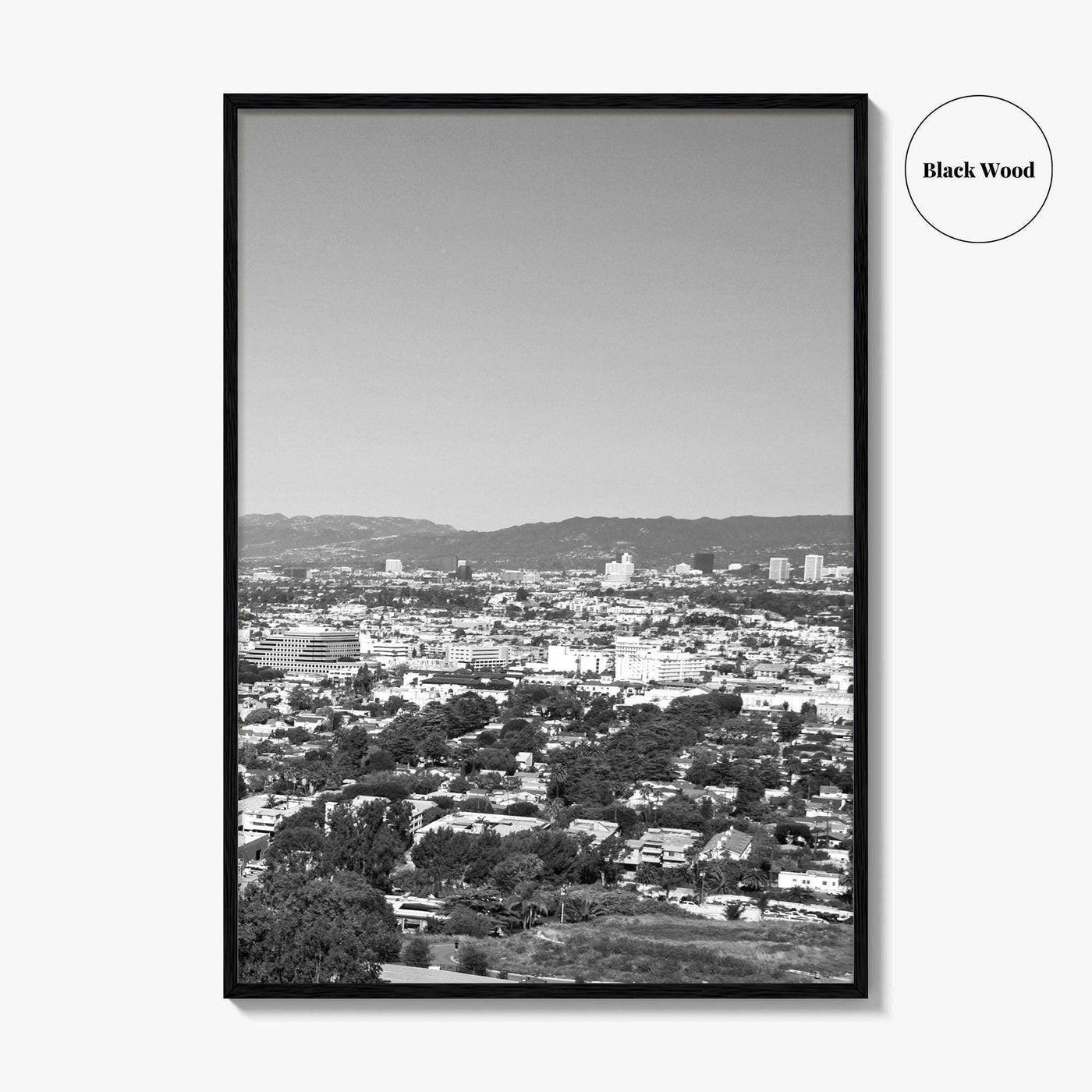 Culver City Black and White Fine Art Photo Print, Baldwin Hills, California Poster