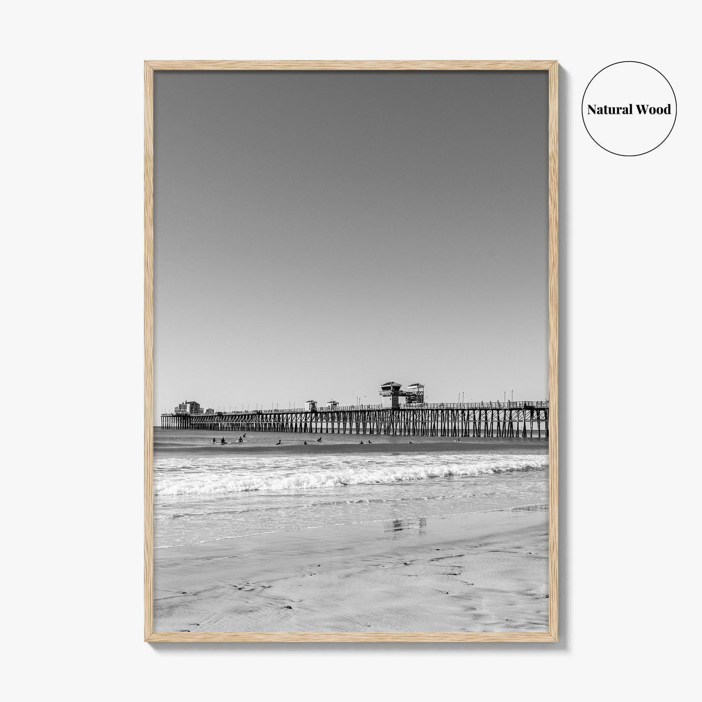Imperial Beach Black and White Fine Art Photo Print, San Diego California, Pier Poster