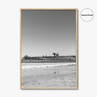 Imperial Beach Black and White Fine Art Photo Print, San Diego California, Pier Poster