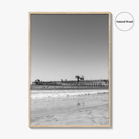Imperial Beach Black and White Fine Art Photo Print, San Diego California, Pier Poster
