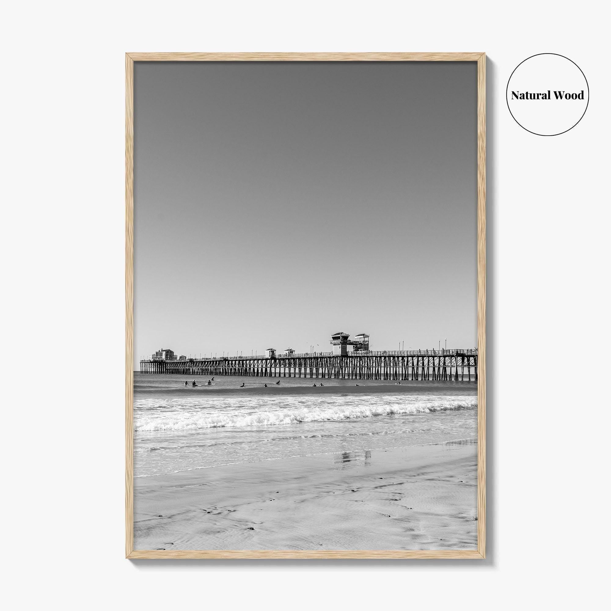 Imperial Beach Black and White Fine Art Photo Print, San Diego California, Pier Poster
