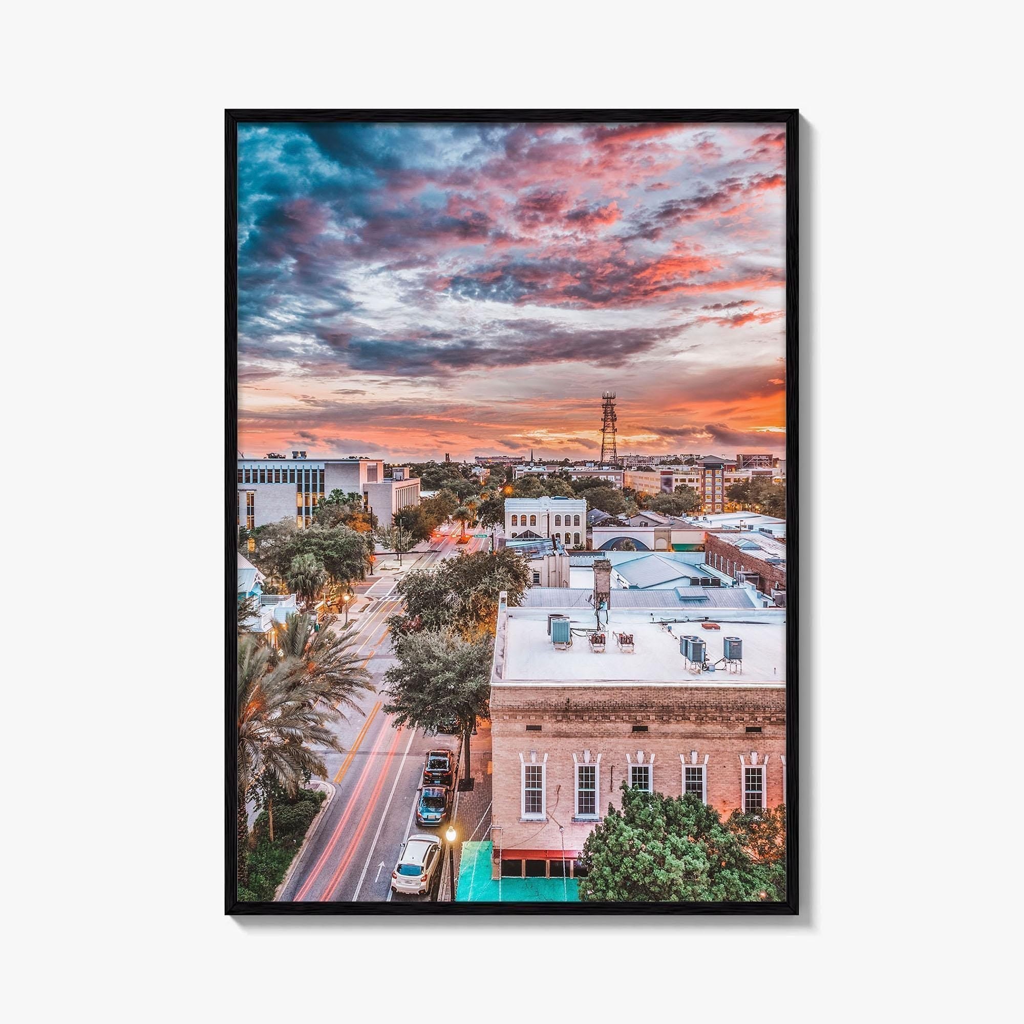 Gainesville Fine Art Photo Print, Florida USA, Downtown Wall Decor Poster