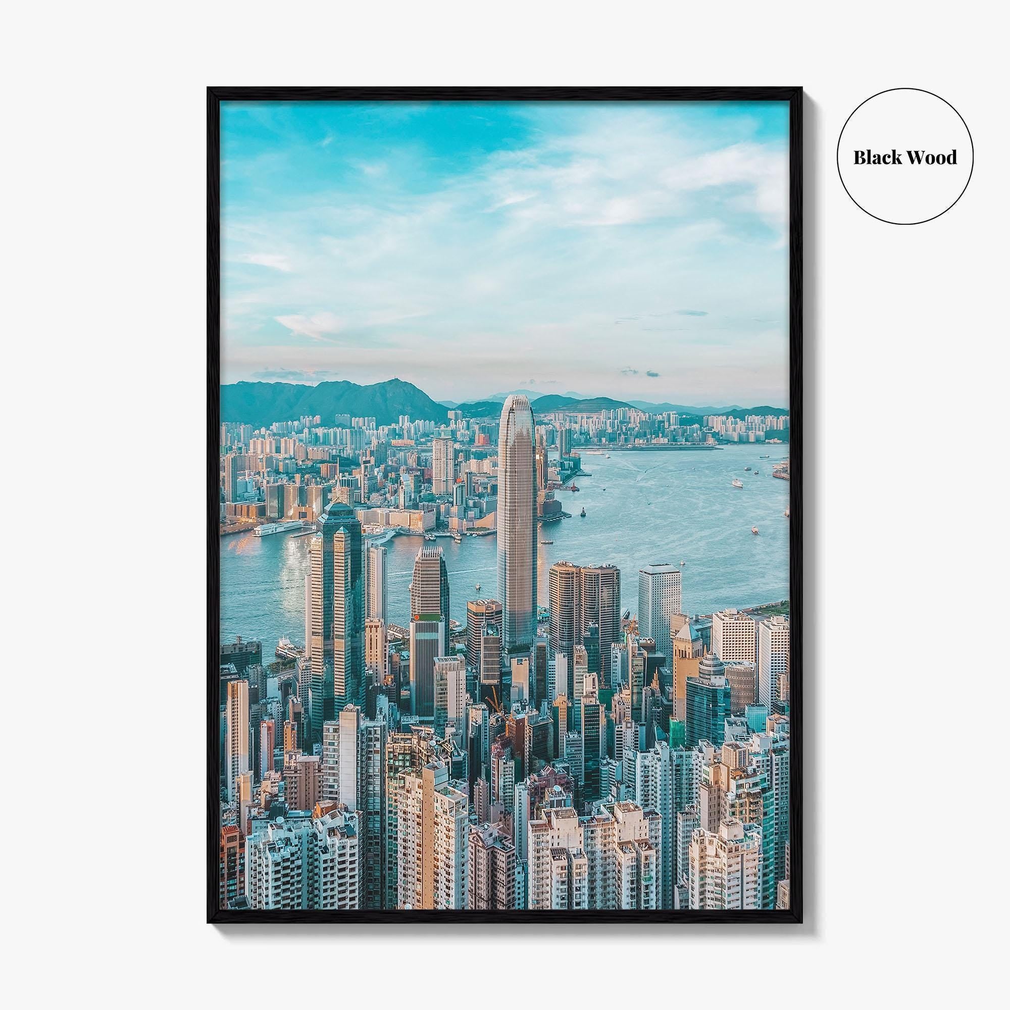 Hong Kong Skyline Fine Art Photo Print, Victoria Harbour, HK, China, Wall Decor