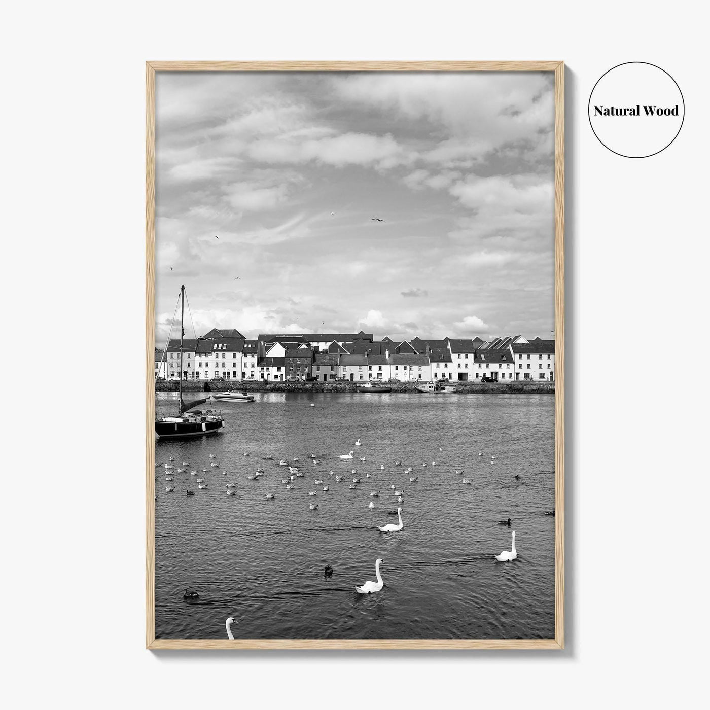 Galway Black and White Fine Art Photo Print, The Claddagh, Ireland Wall Poster