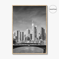 Frankfurt Am Main Skyline Black and White Fine Art Photo Print, Hesse, Germany Poster