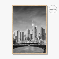 Frankfurt Am Main Skyline Black and White Fine Art Photo Print, Hesse, Germany Poster