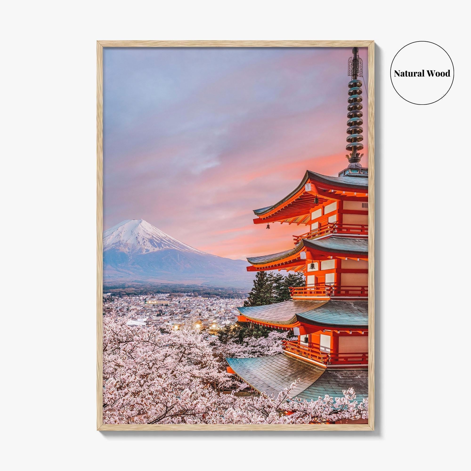 Fujiyoshida Fine Art Photo Print, Chureito Pagoda, Mount Fuji, Japan, Cherry Blossoms
