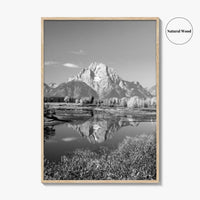 Grand Teton Black and White Fine Art Photo Print, Jackson Hole Mountains Wyoming Poster
