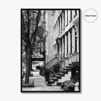 Gramercy Park Black and White Fine Art Photo Print, Manhattan NYC NY Brownstones Poster