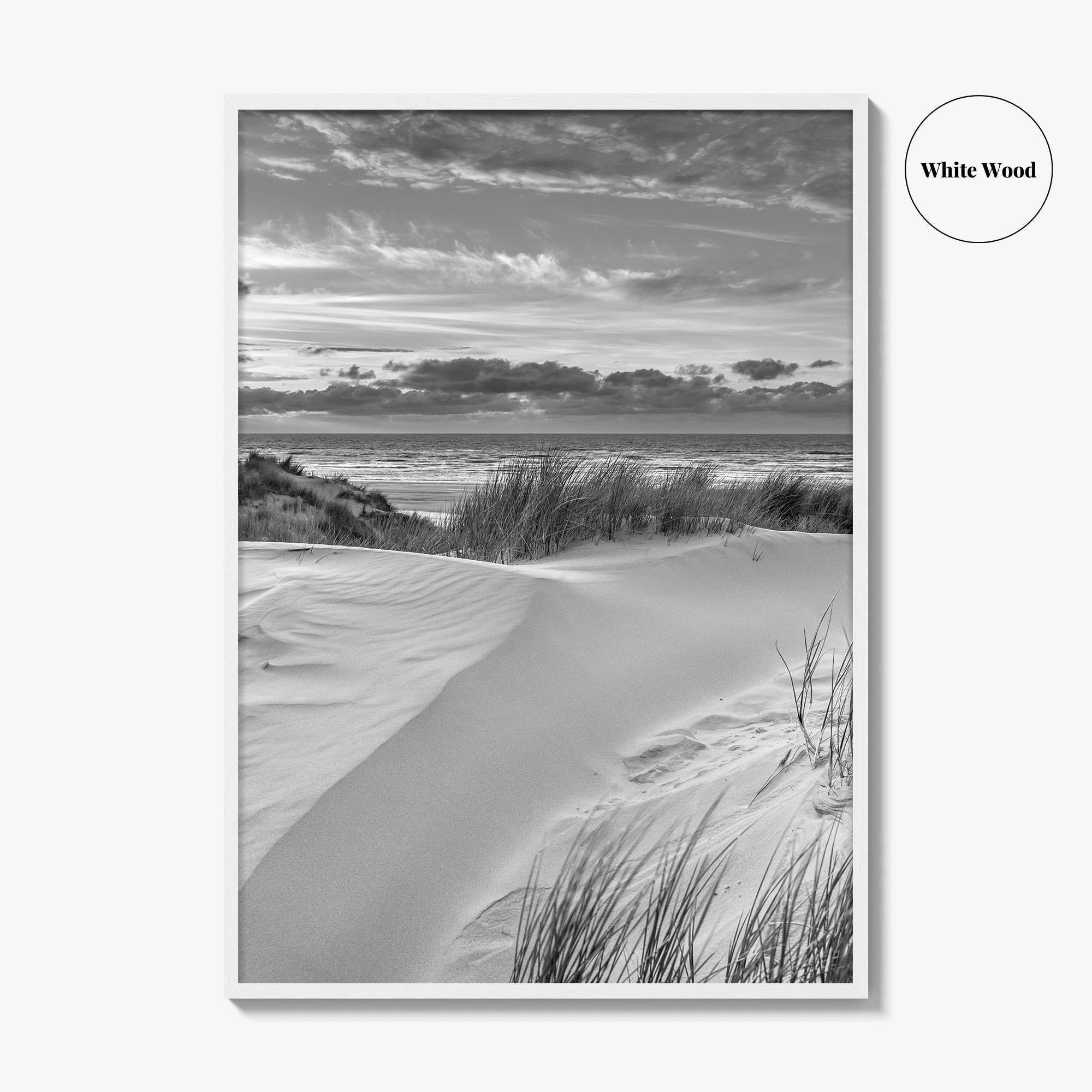 Ameland Island Black and White Fine Art Photo Print, Friesland Netherlands Coastal Poster