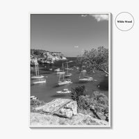 Cala Macarella Black and White Fine Art Photo Print, Seascape Menorca Balearic Islands Spain