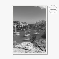 Cala Macarella Black and White Fine Art Photo Print, Seascape Menorca Balearic Islands Spain