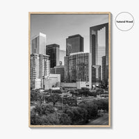 Houston Skyline Black and White Fine Art Photo Print, Texas Downtown Poster