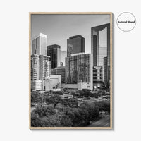 Houston Skyline Black and White Fine Art Photo Print, Texas Downtown Poster