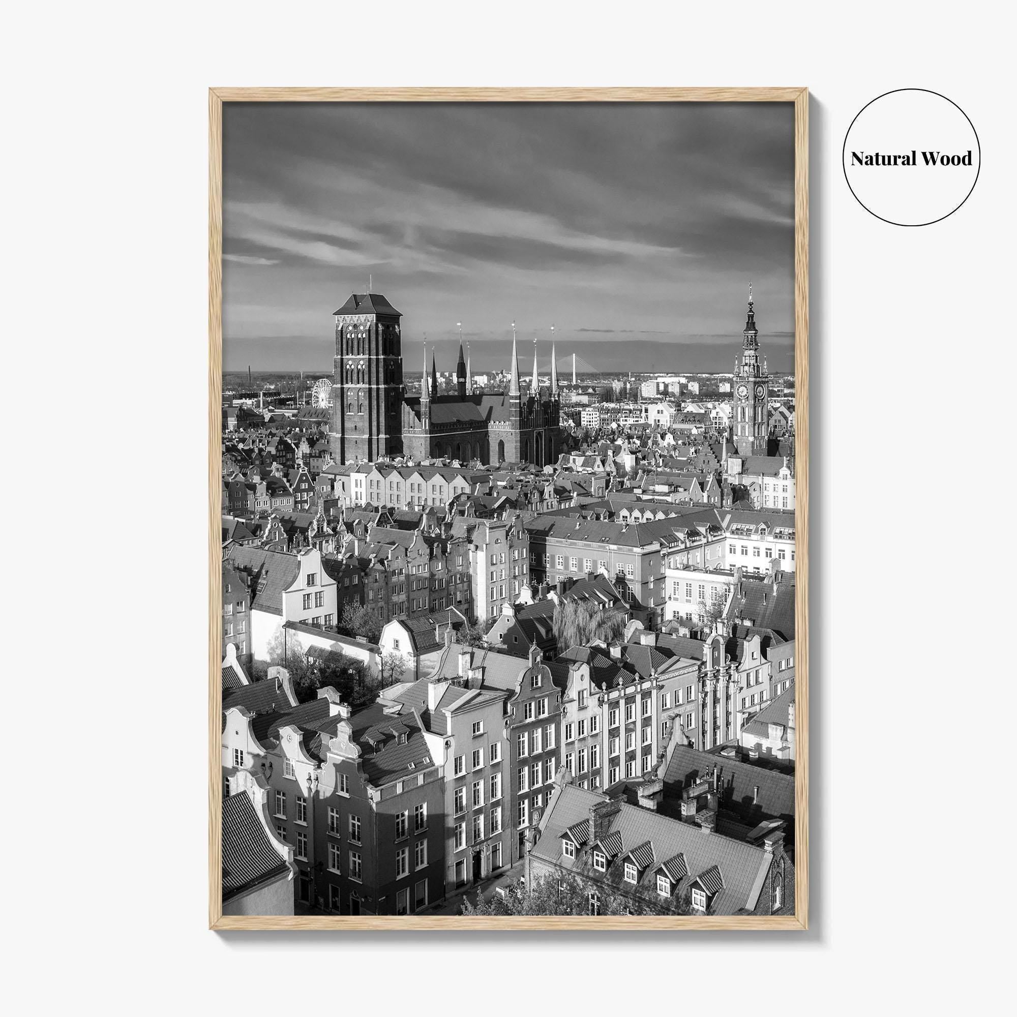 Gdansk Black and White Fine Art Photo Print, Gdańsk Old Town, Poland Poster