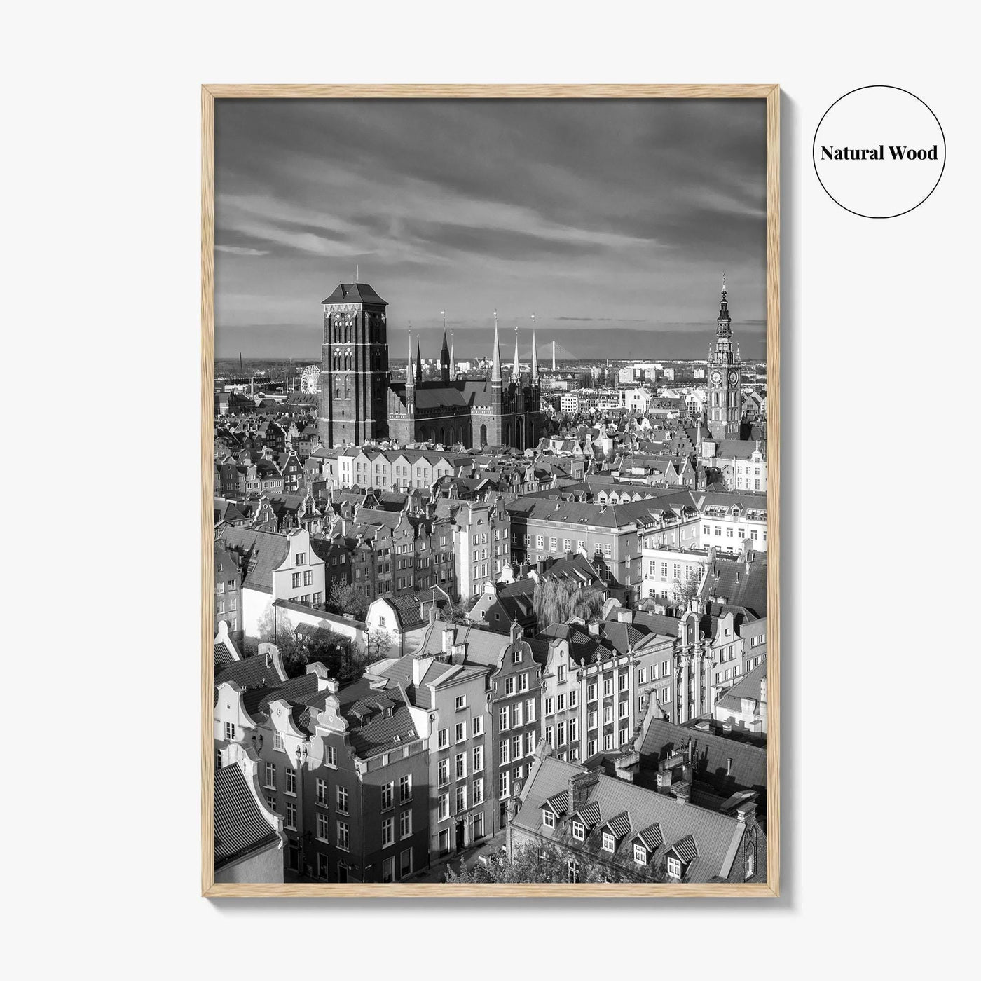 Gdansk Black and White Fine Art Photo Print, Gdańsk Old Town, Poland Poster