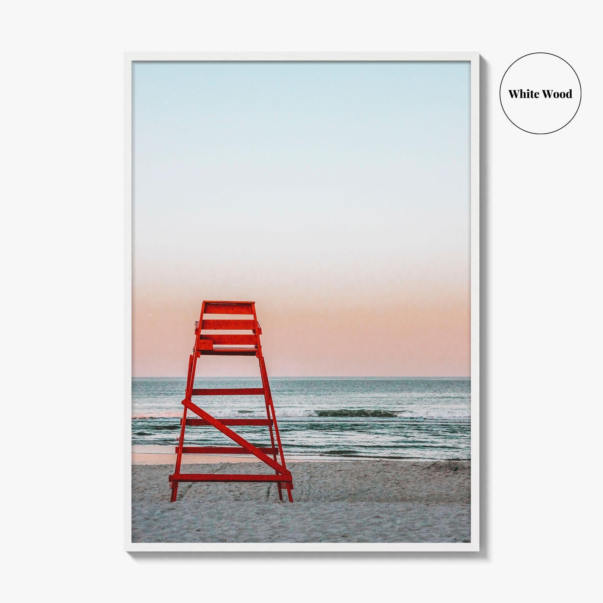 Jacksonville Beach Fine Art Photo Print, Jacksonville FL, Lifeguard Chair, Ocean, Wall Decor