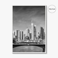 Frankfurt Am Main Skyline Black and White Fine Art Photo Print, Hesse, Germany Poster