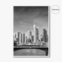 Frankfurt Am Main Skyline Black and White Fine Art Photo Print, Hesse, Germany Poster