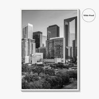Houston Skyline Black and White Fine Art Photo Print, Texas Downtown Poster