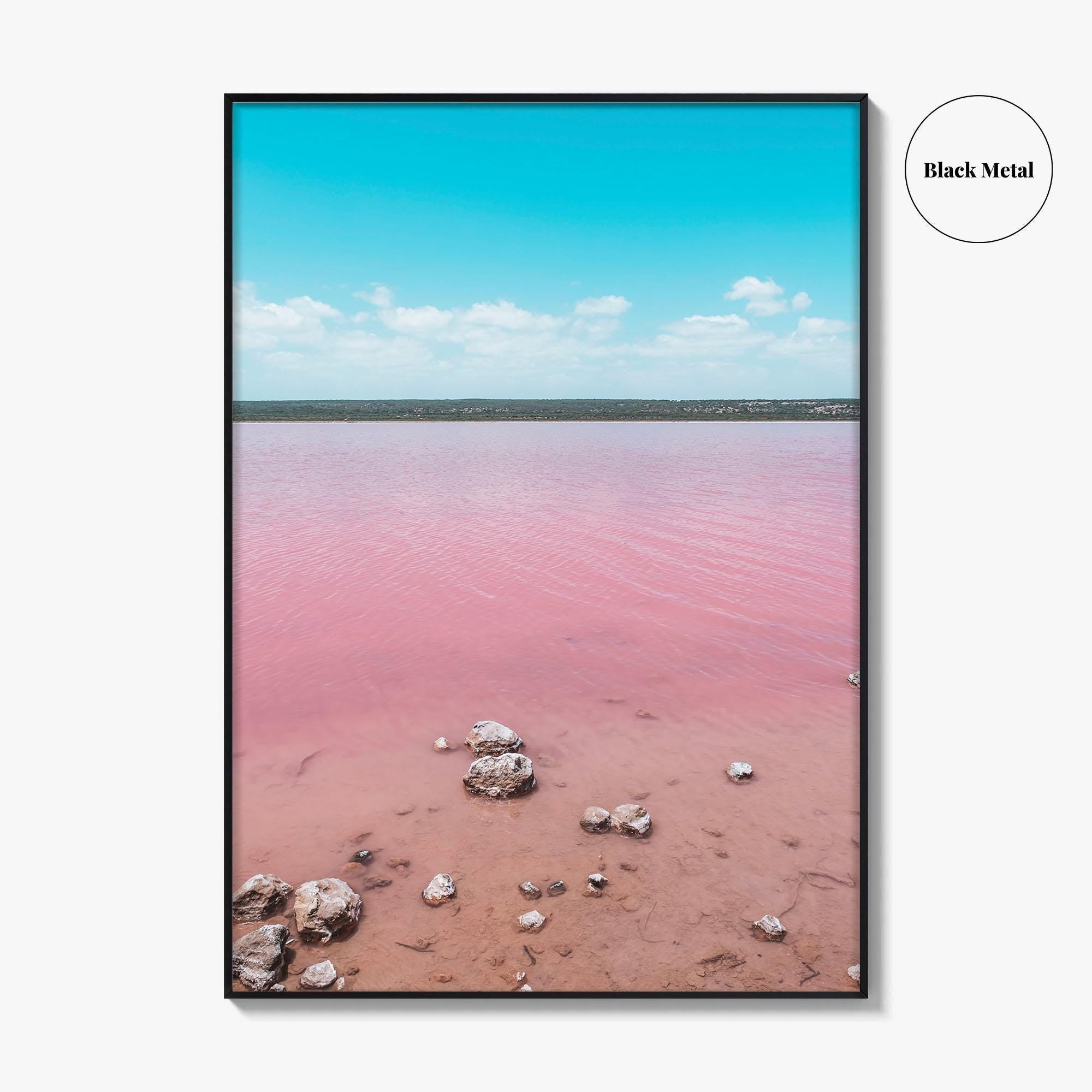 Hutt Lagoon Pink Fine Art Photo Print, Port Gregory Australia Poster