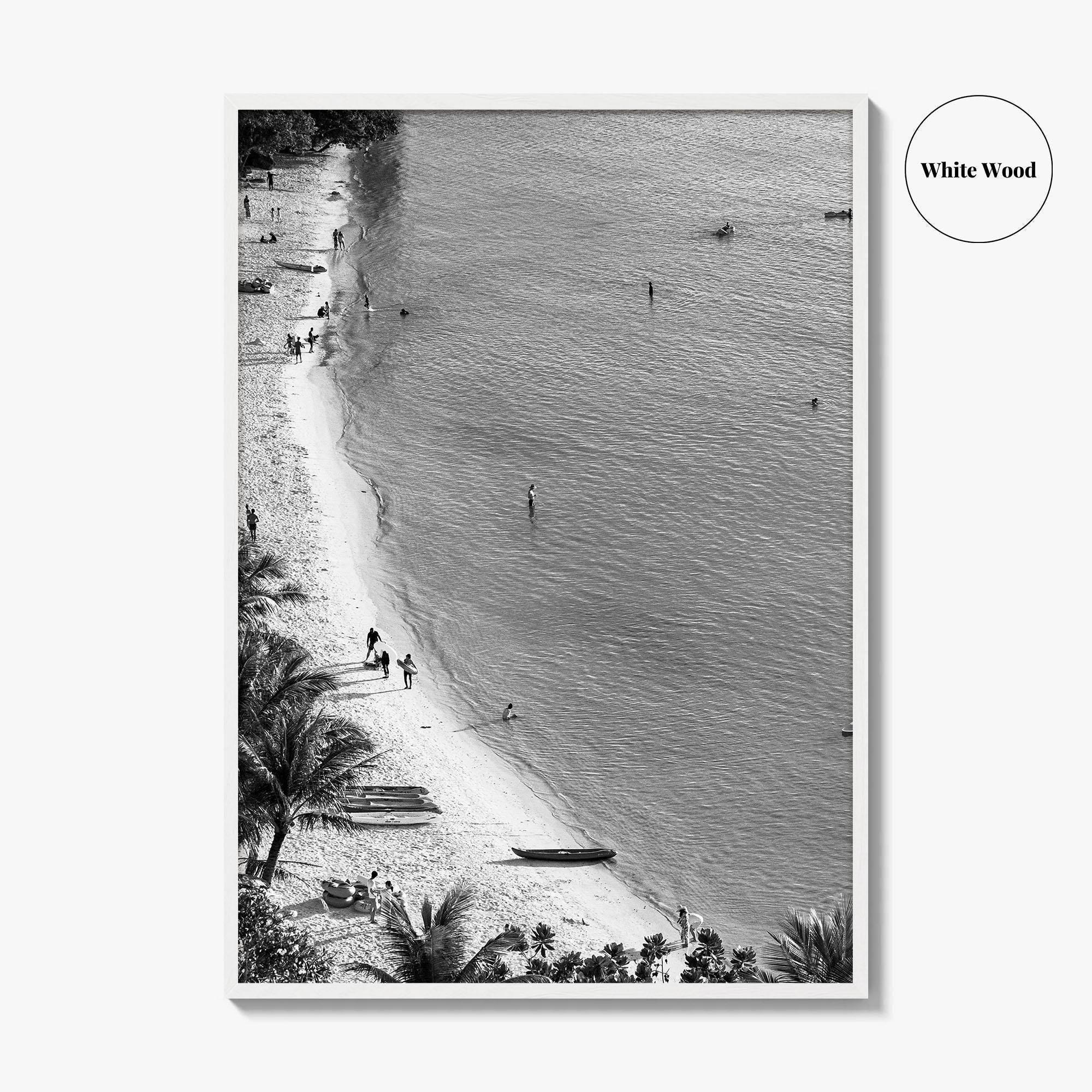 Guam Black and White Fine Art Photo Print, Pacific Island Ocean View, Hawaii Poster