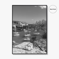 Cala Macarella Black and White Fine Art Photo Print, Seascape Menorca Balearic Islands Spain