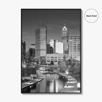 Indianapolis Skyline Black and White Fine Art Photo Print, Indiana Poster