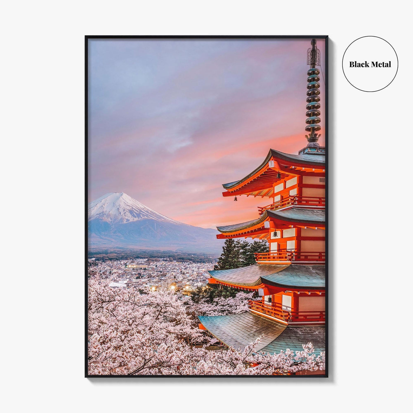 Fujiyoshida Fine Art Photo Print, Chureito Pagoda, Mount Fuji, Japan, Cherry Blossoms