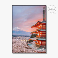 Fujiyoshida Fine Art Photo Print, Chureito Pagoda, Mount Fuji, Japan, Cherry Blossoms