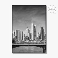 Frankfurt Am Main Skyline Black and White Fine Art Photo Print, Hesse, Germany Poster
