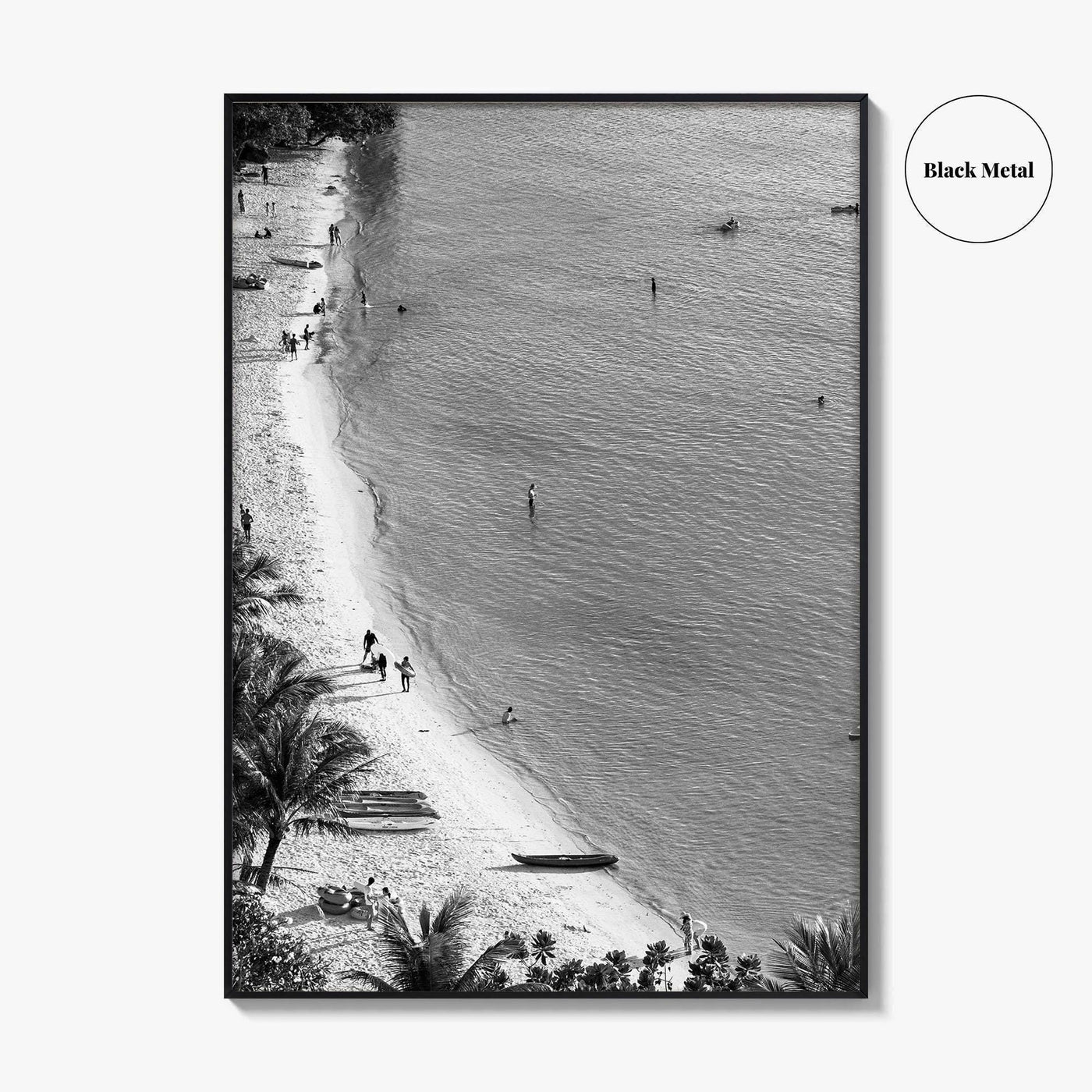 Guam Black and White Fine Art Photo Print, Pacific Island Ocean View, Hawaii Poster