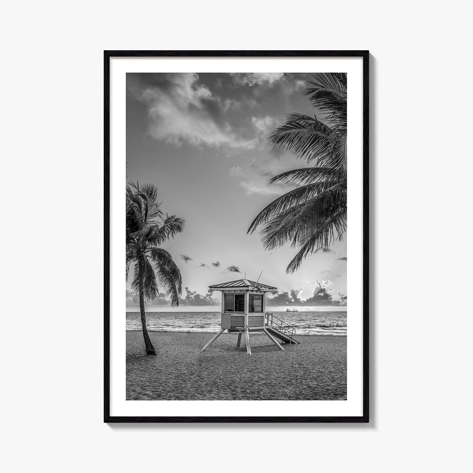 Fort Lauderdale Black and White Fine Art Photo Print, Florida Beach Poster, USA
