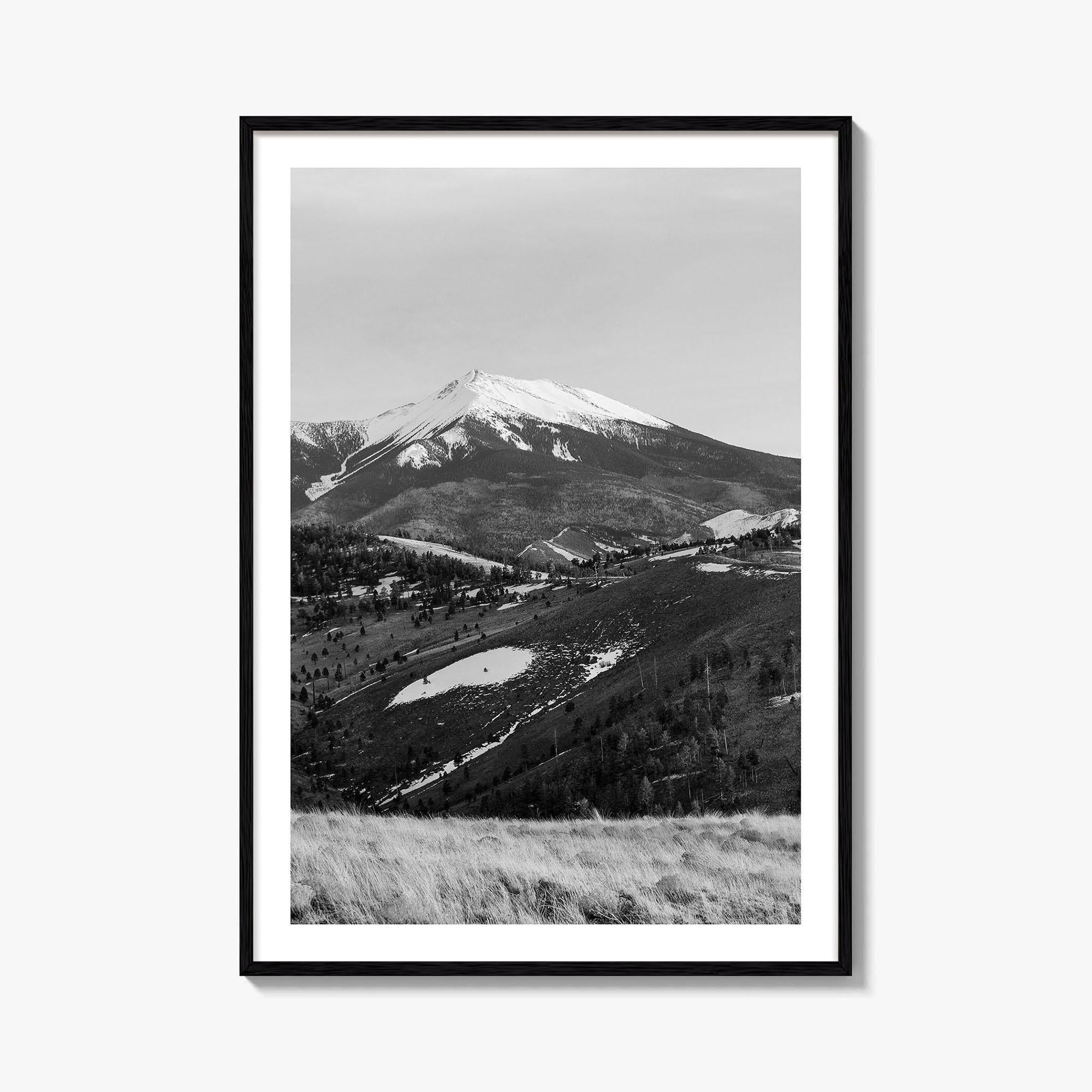 Flagstaff Black and White Fine Art Photo Print, Mount Humphreys, Arizona, USA, Poster