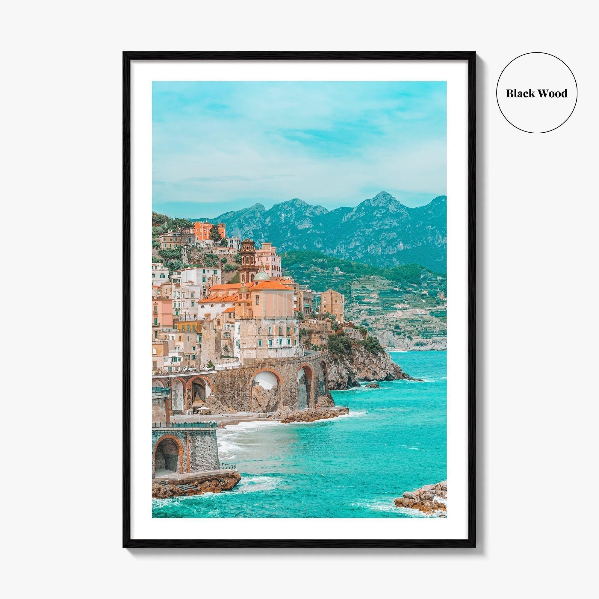 Atrani Fine Art Photo Print, Amalfi Coast Campania Italy, Aerial View Wall Poster