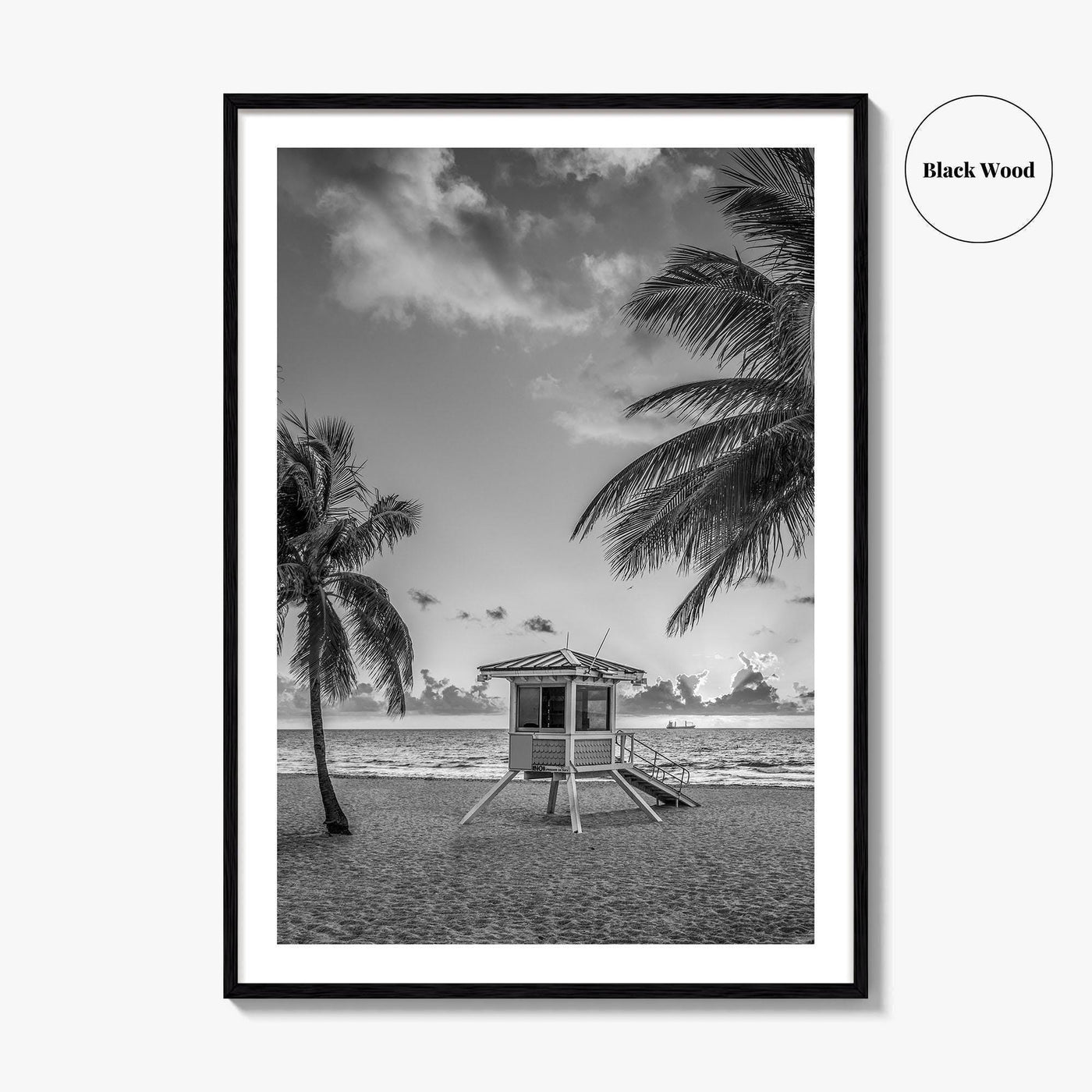 Fort Lauderdale Black and White Fine Art Photo Print, Florida Beach Poster, USA