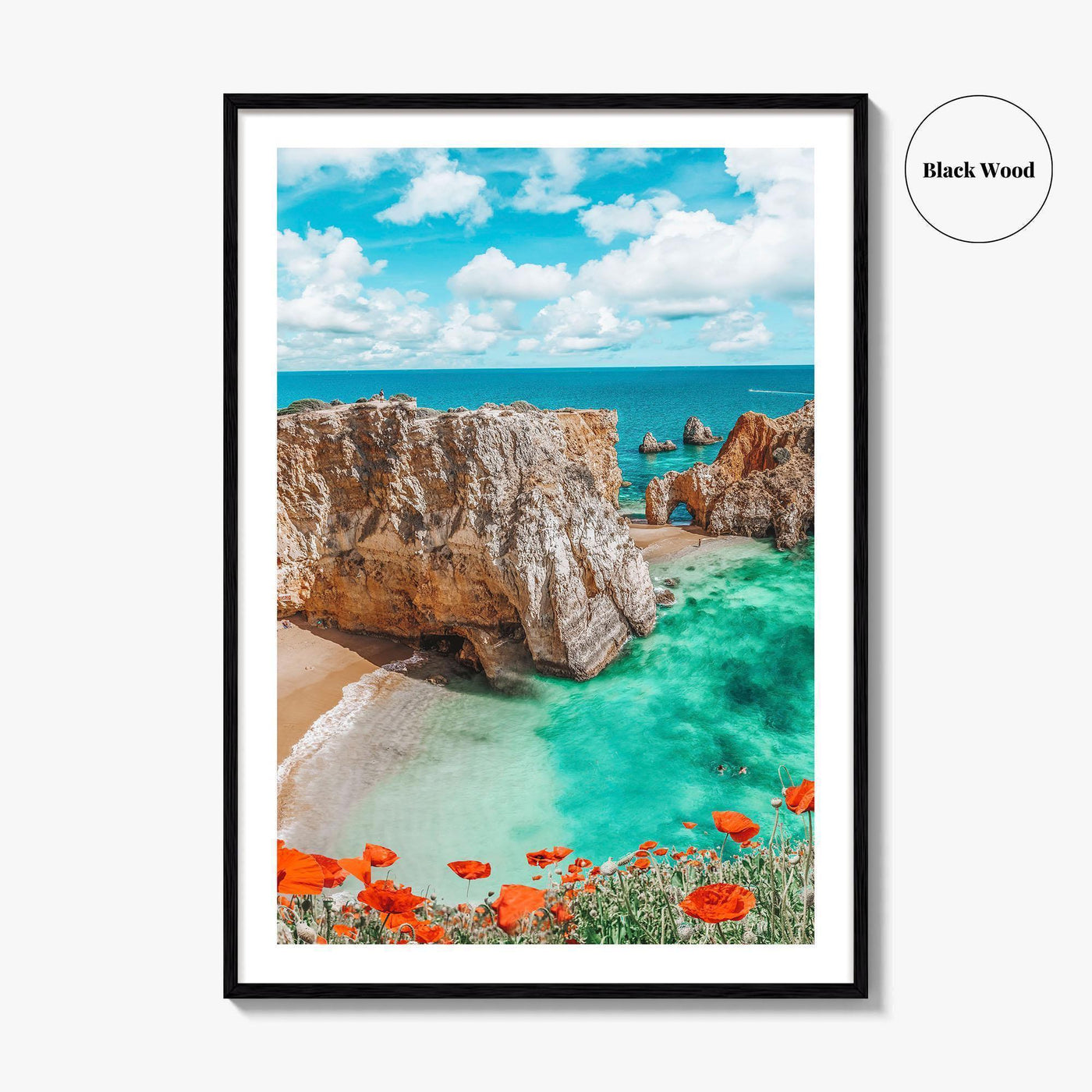 Algarve Portugal Fine Art Photo Print, Beach Cliff Coastline, Turquoise Water Wall Decor