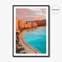 Honolulu Fine Art Photo Print, Waikiki Beach, Oahu, Hawaii, USA, Wall Decor, Poster